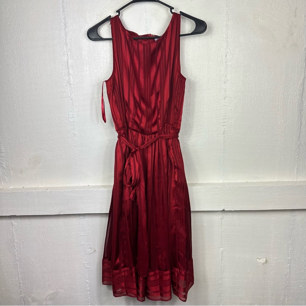 Carmen Marc Valvo Striking Red Midi Dress